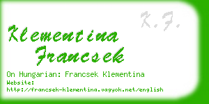klementina francsek business card